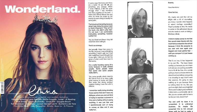 บทสัมภาษณ์ เจ.เค.โรว์ลิ่ง จากนิตยสาร Wonderland
